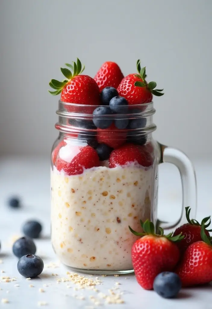 30+ Healthy Meals That Actually Taste Amazing (And Are Easy to Make!) - 2. Overnight Oats with Berries