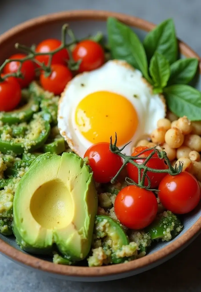 30+ Healthy Meals That Actually Taste Amazing (And Are Easy to Make!) - 22. Egg and Avocado Breakfast Bowl