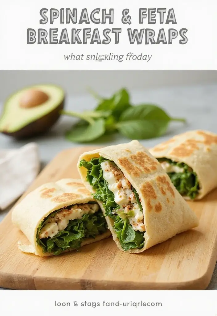 30+ Healthy Meals That Actually Taste Amazing (And Are Easy to Make!) - 3. Spinach and Feta Breakfast Wraps