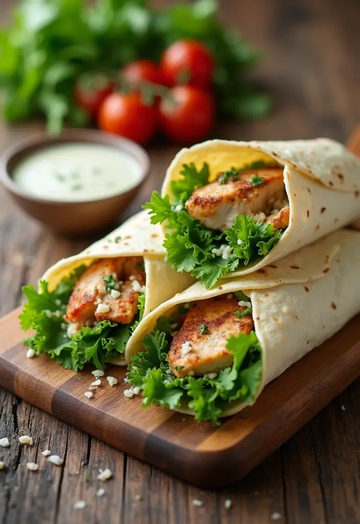 30 Healthy Meals Using Chicken Breast for Easy Protein - 13. Chicken Caesar Wraps