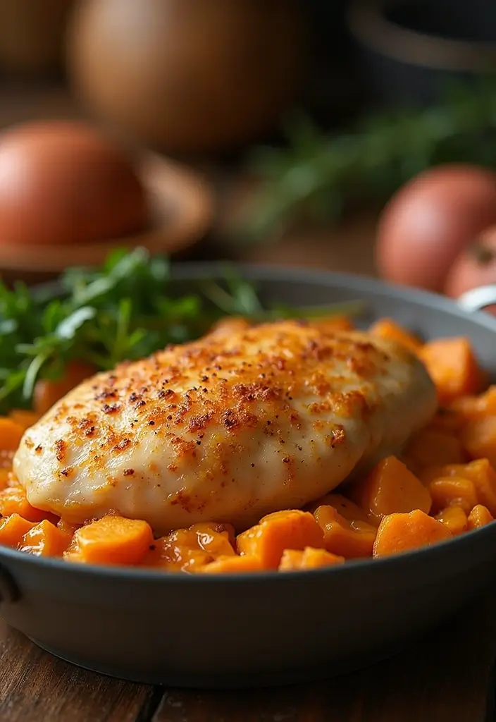 30 Healthy Meals Using Chicken Breast for Easy Protein - 29. Chicken and Sweet Potato Casserole