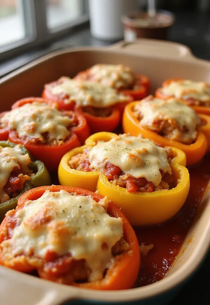 30 Healthy Meals Using Chicken Breast for Easy Protein - 9. Chicken Parmesan Stuffed Peppers