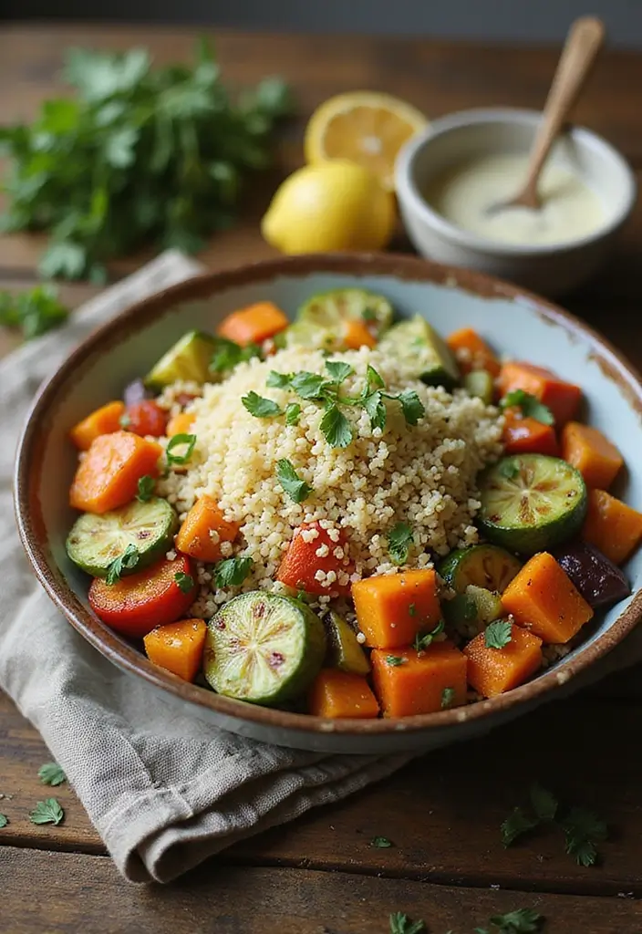 30 Healthy Summer Meals That Keep You Cool and Light - 21. Roasted Vegetable and Couscous Salad