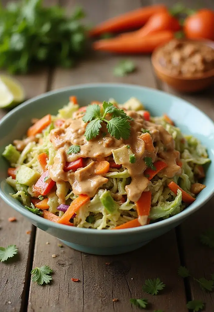 30 Healthy Summer Meals That Keep You Cool and Light - 29. Cabbage Salad with Peanut Dressing