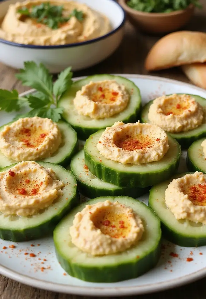 30 Healthy Summer Meals That Keep You Cool and Light - 7. Cucumber and Hummus Bites