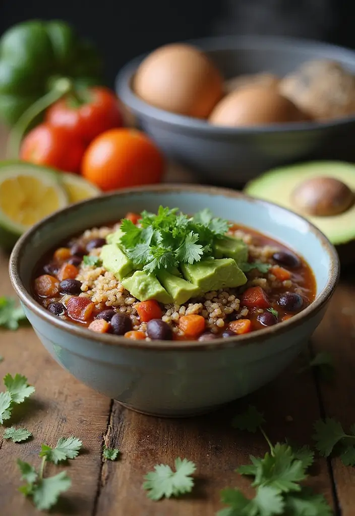 30 Healthy Vegetarian Meals Even Meat Lovers Will Enjoy - 1. Quinoa and Black Bean Chili