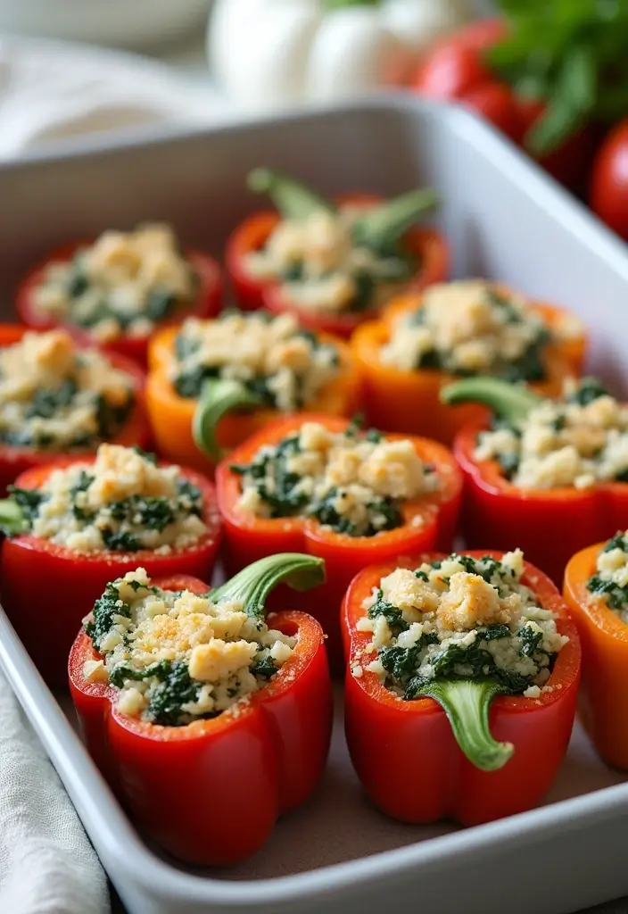 30 Healthy Vegetarian Meals Even Meat Lovers Will Enjoy - 7. Spinach and Feta Stuffed Peppers