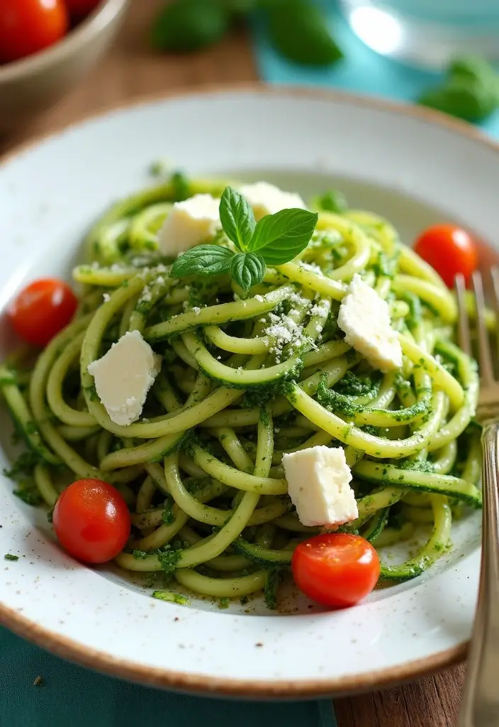 30 Healthy Vegetarian Meals Even Meat Lovers Will Enjoy - 9. Zucchini Noodles with Pesto