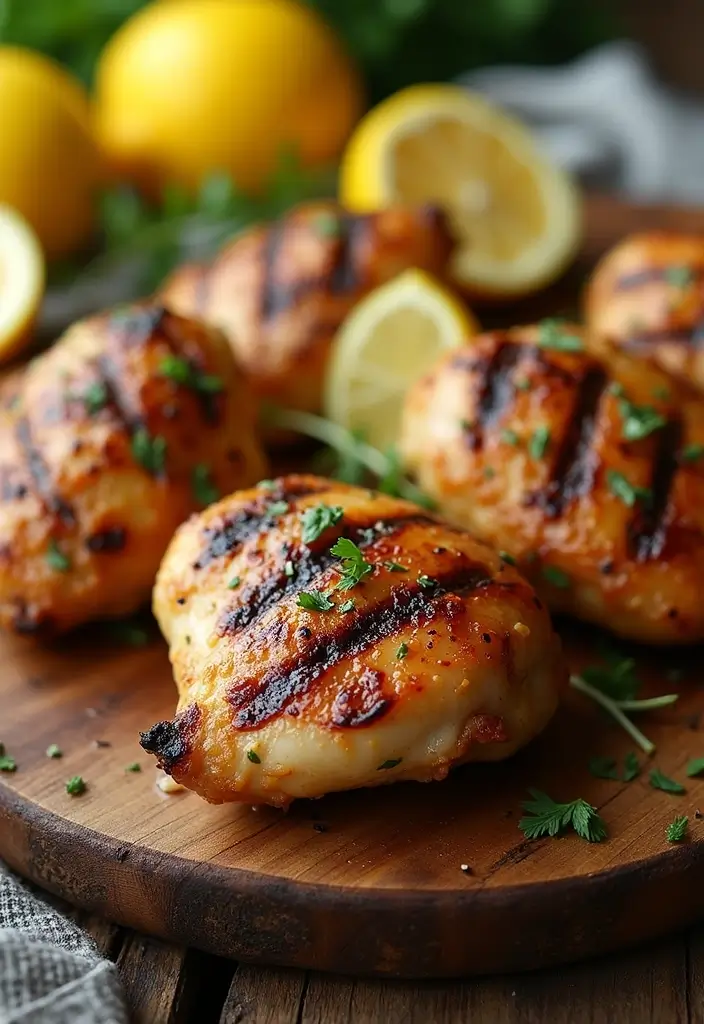 30 High Protein Healthy Meals for Weight Loss & Strength - 1. Grilled Lemon Herb Chicken Thighs