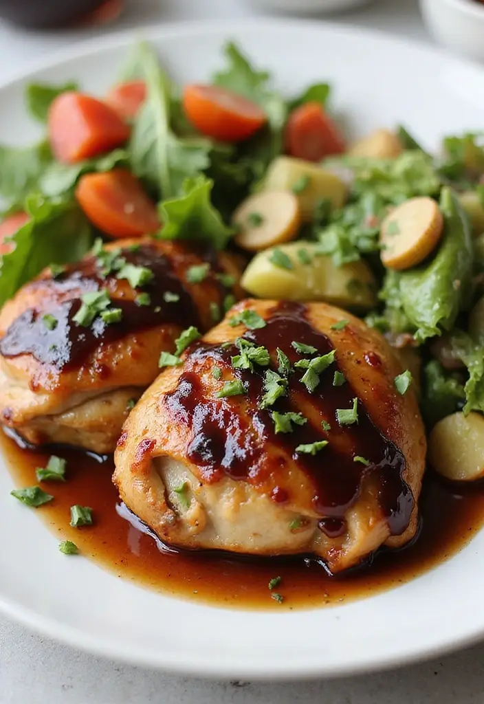 30 High Protein Healthy Meals for Weight Loss & Strength - 12. Balsamic Glazed Chicken Thighs