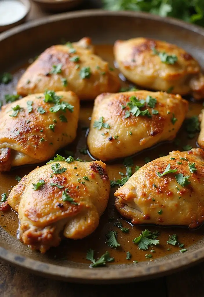 30 High Protein Healthy Meals for Weight Loss & Strength - 17. Chicken Thighs with Garlic and Herbs