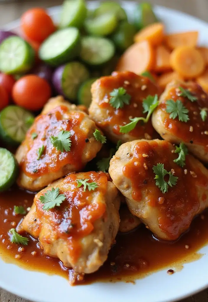 30 High Protein Healthy Meals for Weight Loss & Strength - 22. Chicken Thighs with Sweet Chili Sauce