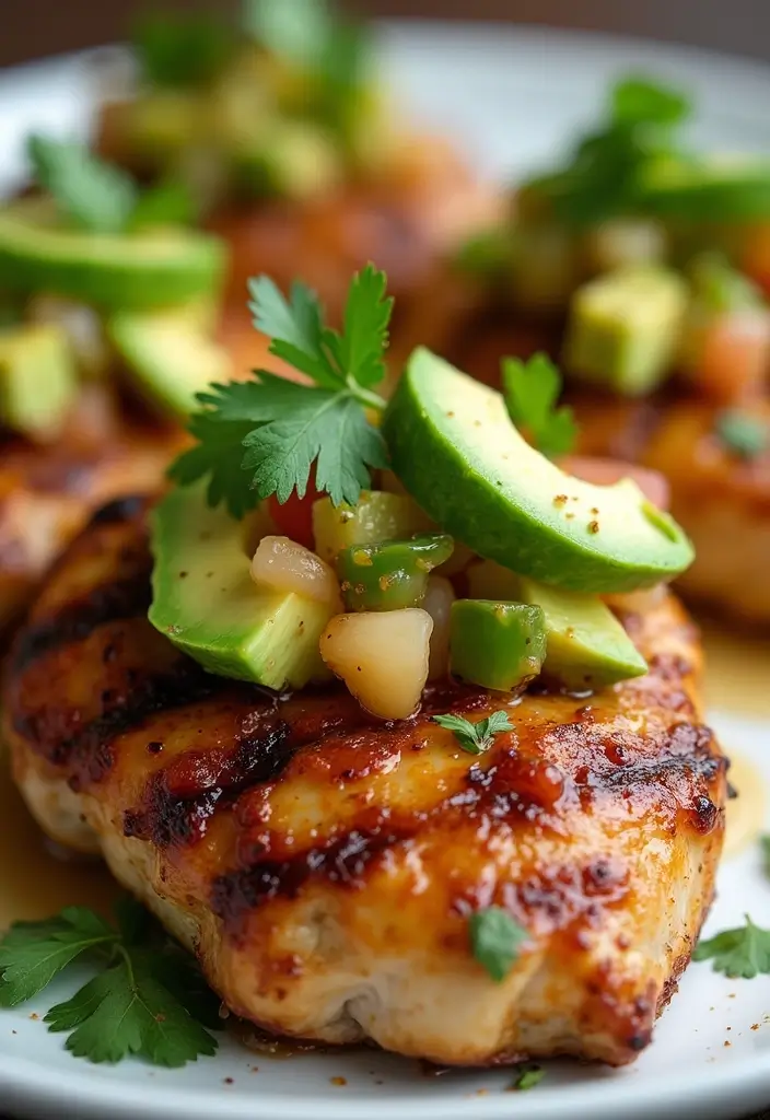 30 High Protein Healthy Meals for Weight Loss & Strength - 9. Chicken Thighs with Avocado Salsa