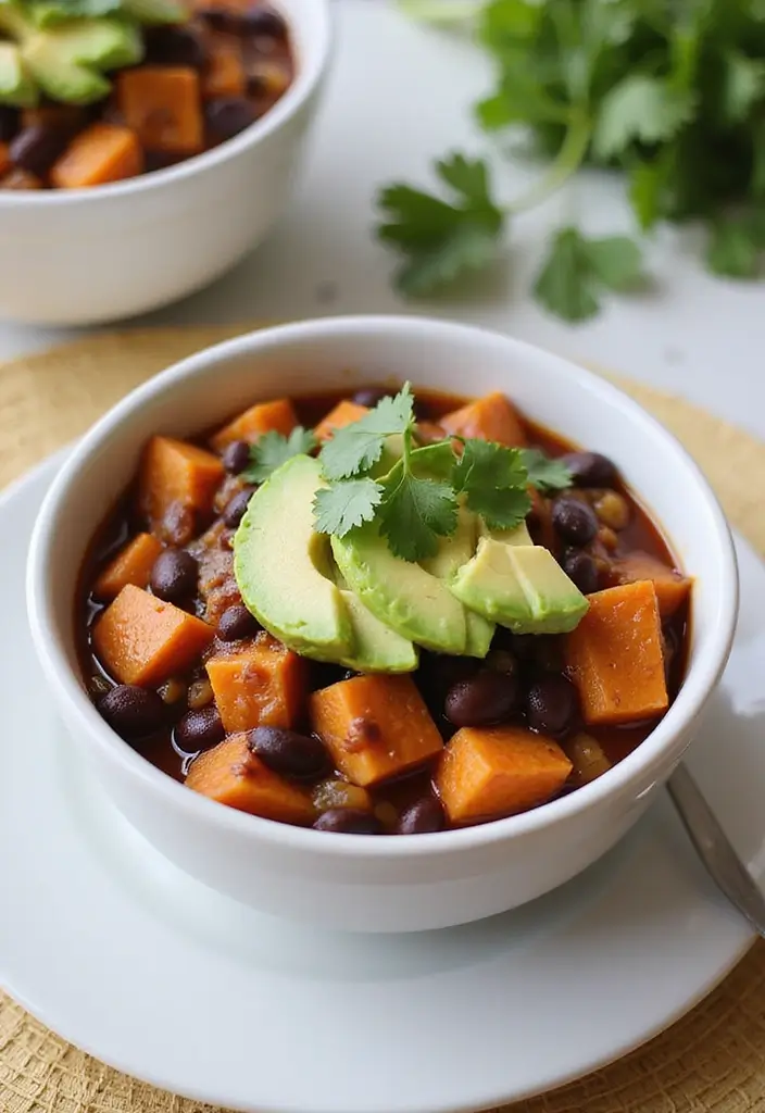 30 One Pot Healthy Meals for Stress-Free Cooking - 4. Sweet Potato and Black Bean Chili