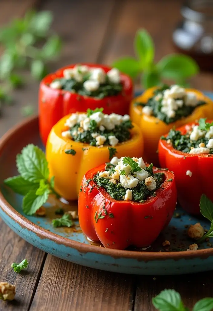30 One Pot Healthy Meals for Stress-Free Cooking - 8. Spinach and Feta Stuffed Peppers