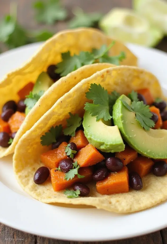 30 Quick & Easy Healthy Meals for Busy People - 11. Sweet Potato & Black Bean Tacos