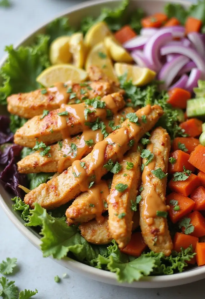 30 Quick & Easy Healthy Meals for Busy People - 15. Thai Peanut Chicken Salad