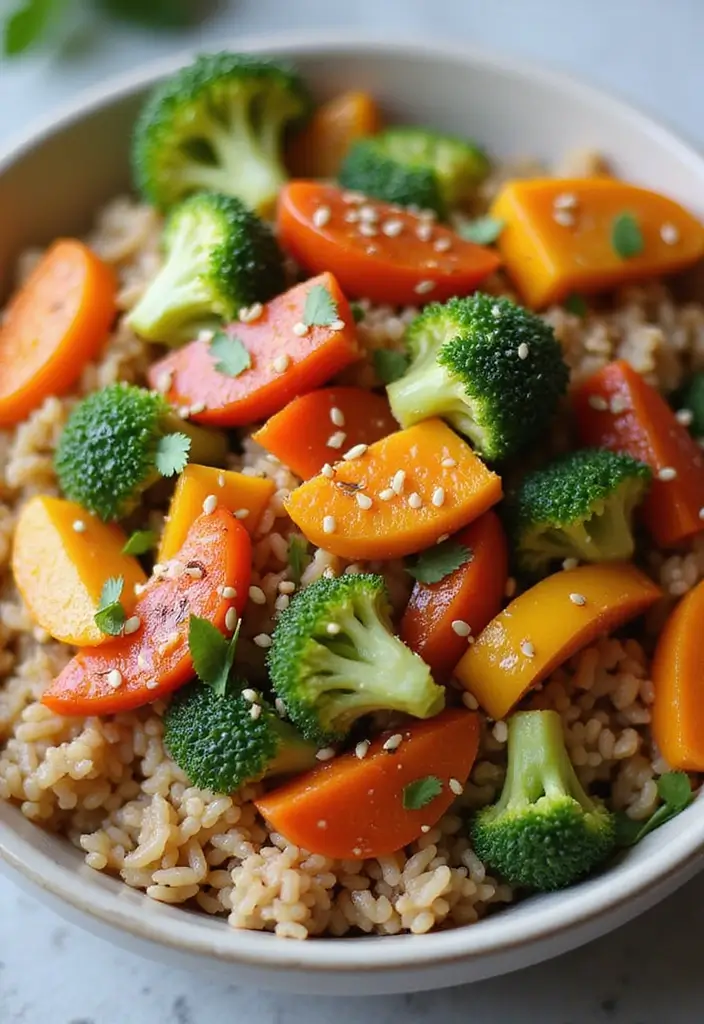 30 Quick & Easy Healthy Meals for Busy People - 3. Veggie Stir-Fry Bowl