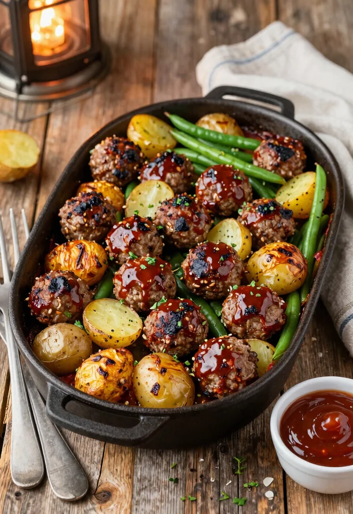 10 BBQ Dinner Recipes for Easy Flavorful Weeknight Meals - 2. One-Pan BBQ Meatball Bake