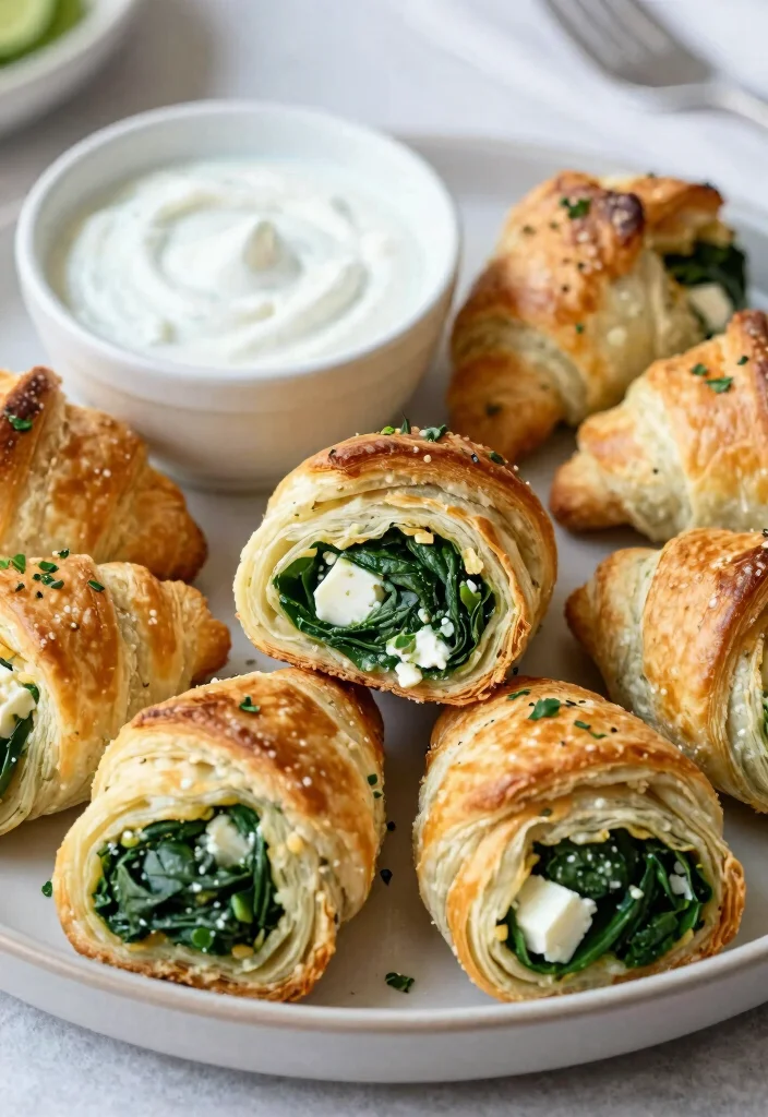 10 Crescent Roll Dinner Recipes for Fast Family-Friendly Meals - 3. Spinach and Feta Crescent Roll Pinwheels