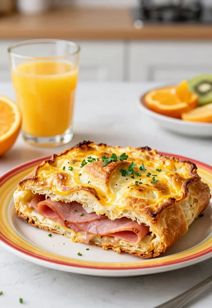 10 Crescent Roll Dinner Recipes for Fast Family-Friendly Meals - 5. Ham and Swiss Crescent Roll Breakfast Casserole