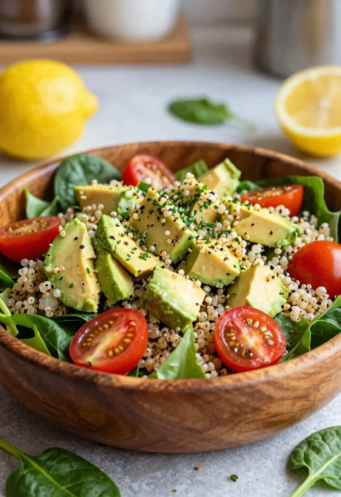 10 GERD-Friendly Vegan Recipes for Gentle Simple Eating - 1. Creamy Avocado and Quinoa Salad