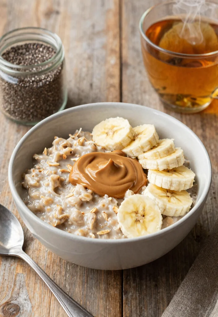 10 GERD-Friendly Vegan Recipes for Gentle Simple Eating - 4. Oatmeal with Banana and Almond Butter