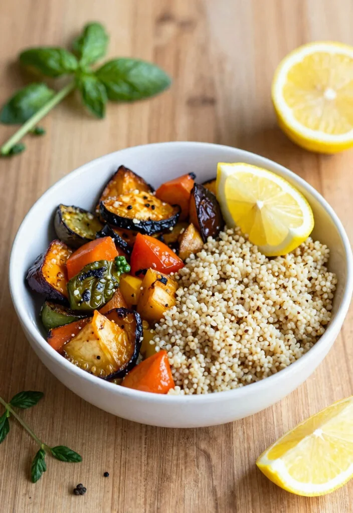 10 GERD-Friendly Vegan Recipes for Gentle Simple Eating - 7. Roasted Vegetable Quinoa Bowls