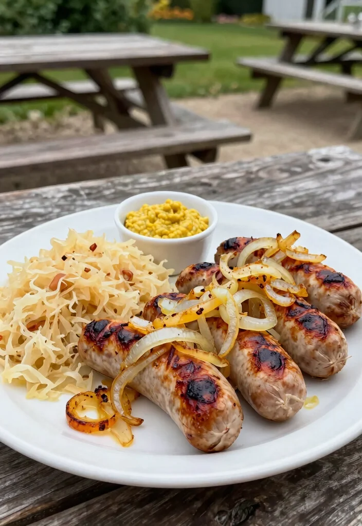 10 German Dinner Recipes for Cozy Hearty Homemade Meals - 2. Bratwurst with Sauerkraut