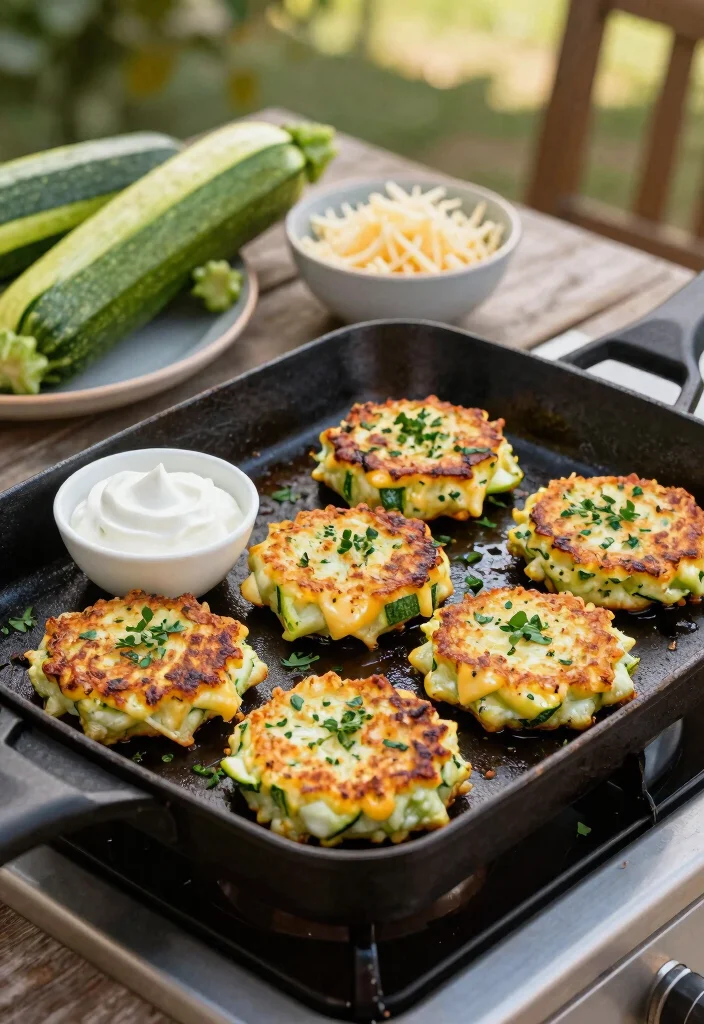 10 Keto Blackstone Recipes for Fast Hot-Off-the-Griddle Meals - 3. Zucchini and Cheese Fritters