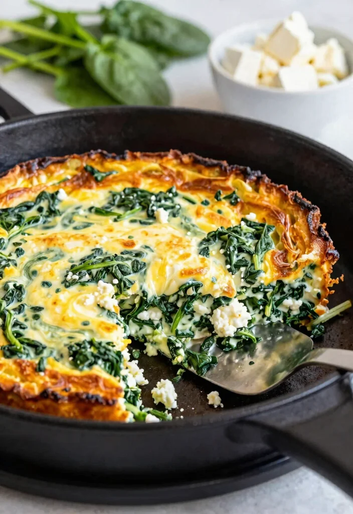 10 Keto Blackstone Recipes for Fast Hot-Off-the-Griddle Meals - 5. Creamy Spinach and Feta Egg Bake