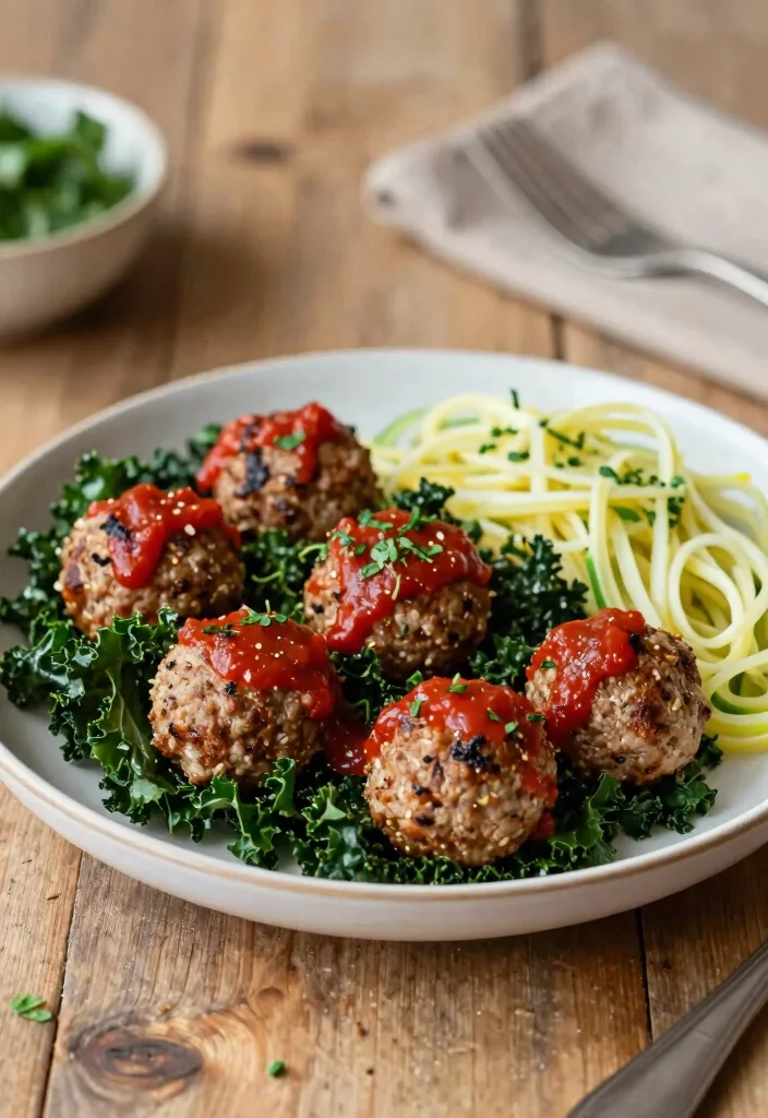 10 Keto Kale Recipes for Fresh Nutritious Low-Carb Meals - 10. Kale and Turkey Meatballs