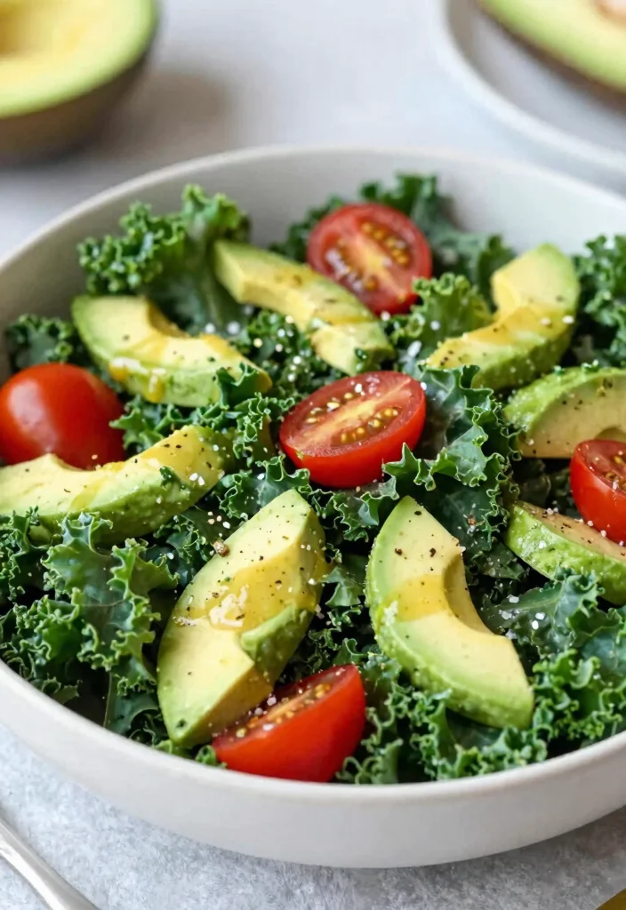 10 Keto Kale Recipes for Fresh Nutritious Low-Carb Meals - 2. Savory Kale and Avocado Salad