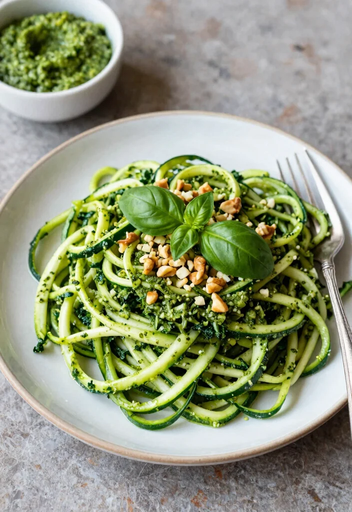 10 Keto Kale Recipes for Fresh Nutritious Low-Carb Meals - 3. Kale Pesto Zoodles