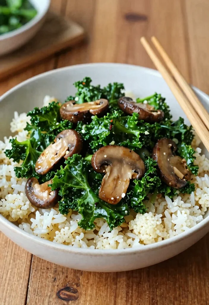10 Keto Kale Recipes for Fresh Nutritious Low-Carb Meals - 7. Kale and Mushroom Stir-Fry