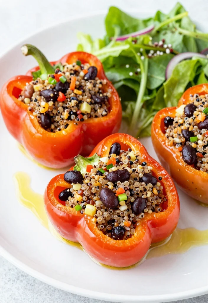 10 Romantic Plant-Based Valentine’s Dinner Recipes for Special Easy Home Nights - 3. Stuffed Bell Peppers with Quinoa and Black Beans