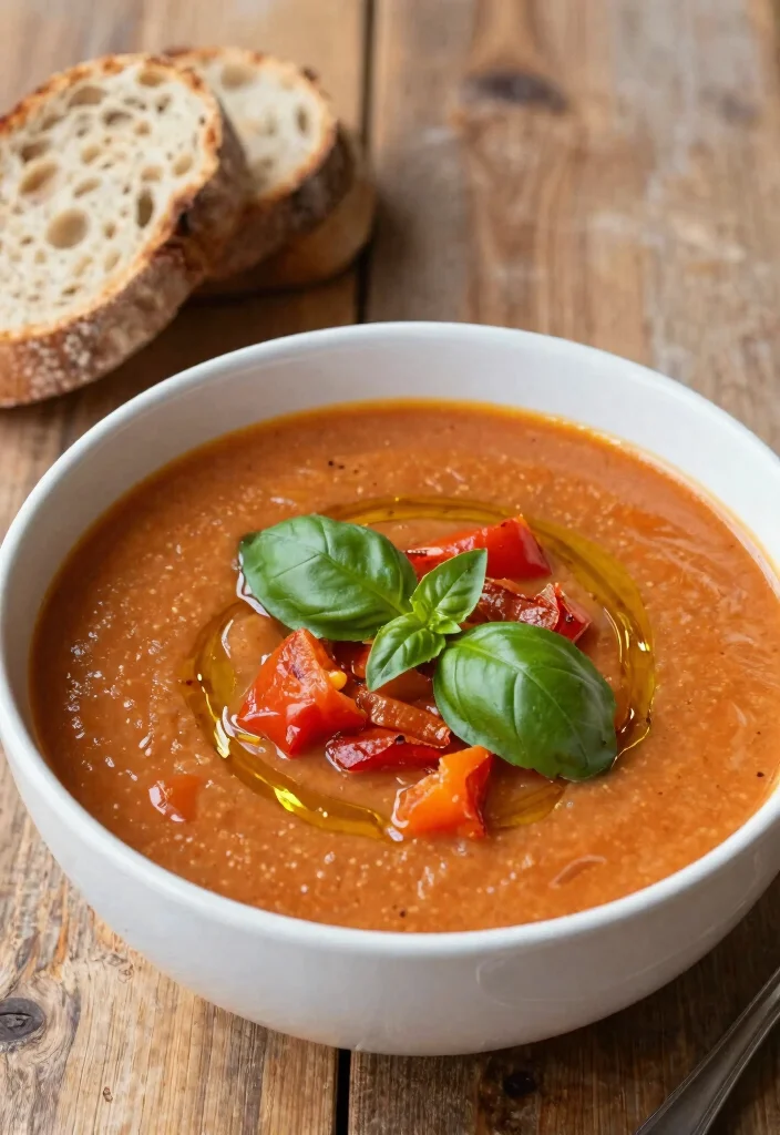 10 Vegan Bell Pepper Recipes for Fresh Flavorful Plates - 4. Roasted Bell Pepper and Tomato Soup