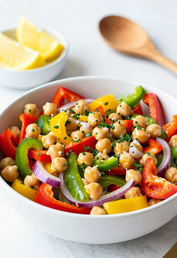 10 Vegan Bell Pepper Recipes for Fresh Flavorful Plates - 5. Bell Pepper and Chickpea Salad