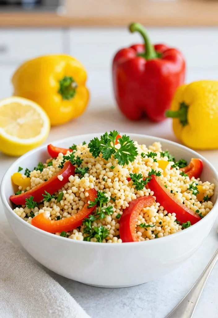10 Vegan Bell Pepper Recipes for Fresh Flavorful Plates - 8. Bell Pepper and Couscous Salad