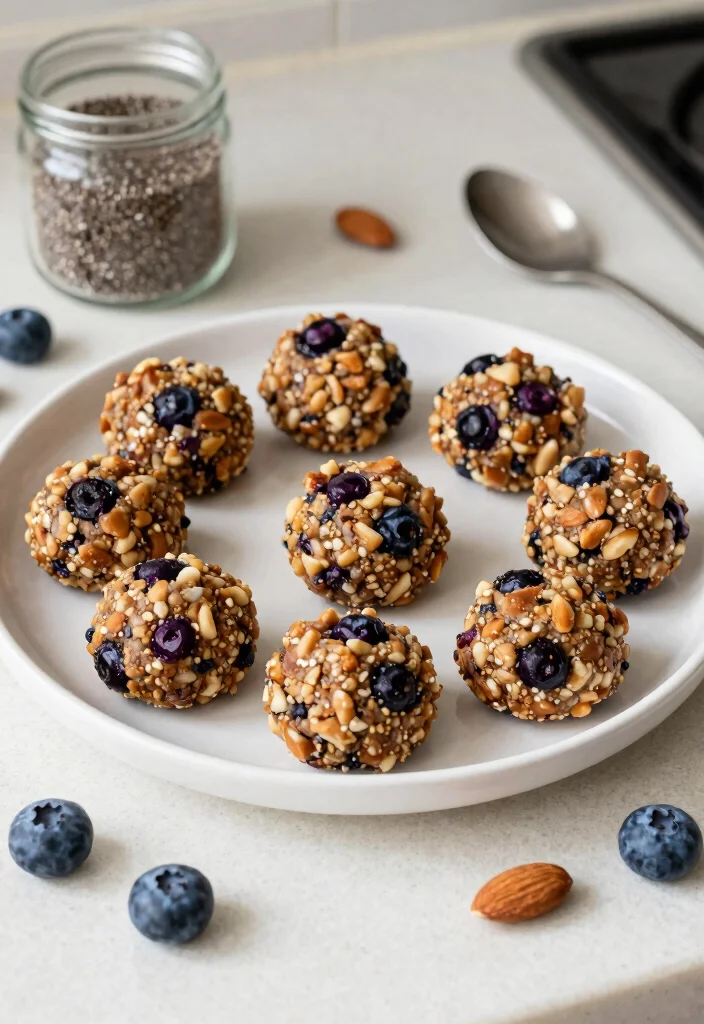 10 Vegan Blueberry Recipes for Fresh Sweet Plant-Based Treats - 8. Blueberry Nut Energy Bites