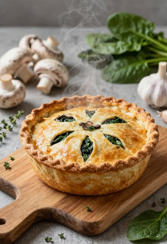 10 Vegan Savory Pie Recipes for Cozy Plant-Based Comfort - 1. Mushroom and Spinach Pot Pie