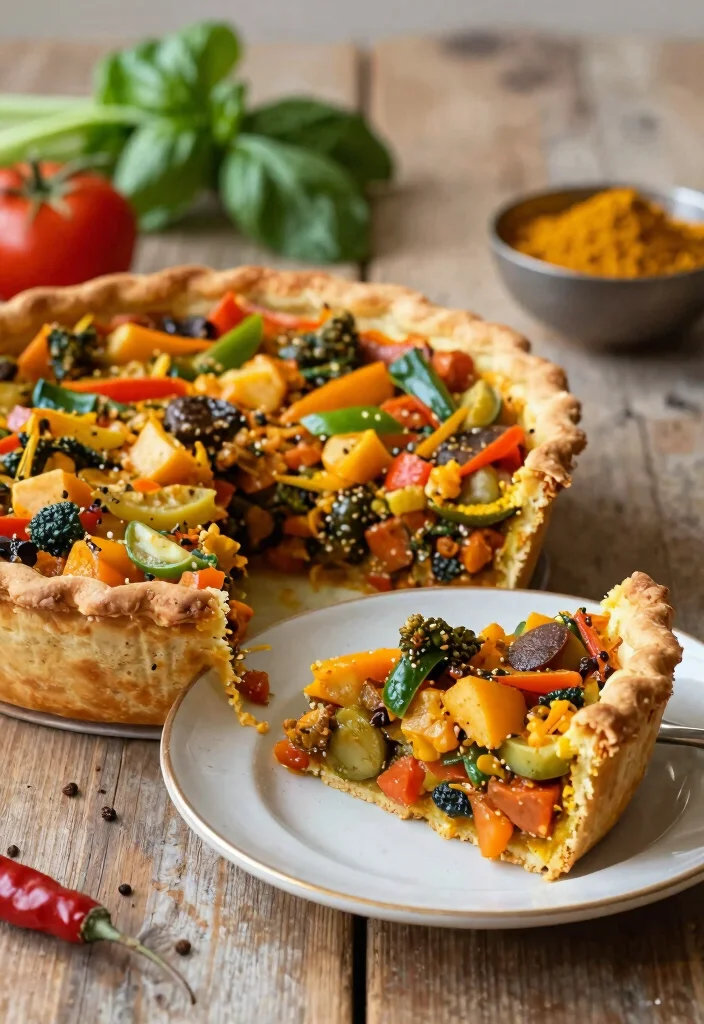 10 Vegan Savory Pie Recipes for Cozy Plant-Based Comfort - 8. Curried Vegetable Pie