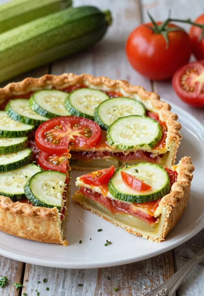 10 Vegan Savory Pie Recipes for Cozy Plant-Based Comfort - 9. Zucchini and Tomato Pie