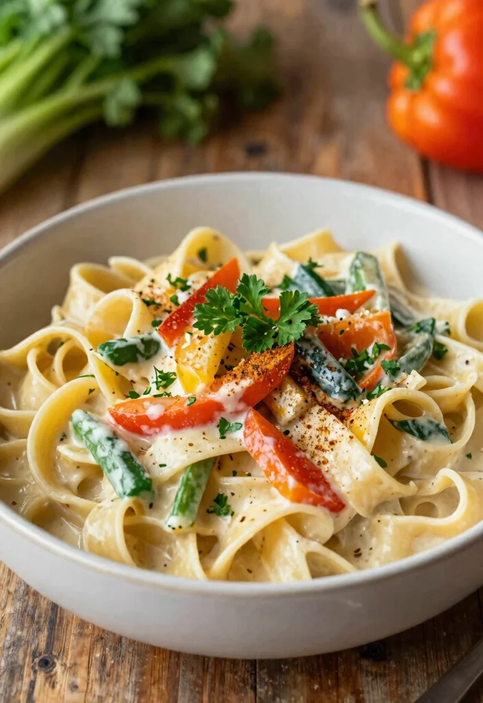 10 Vegetarian Cajun Recipes for Bold Flavorful Plant-Based Meals - 5. Creamy Cajun Pasta Primavera