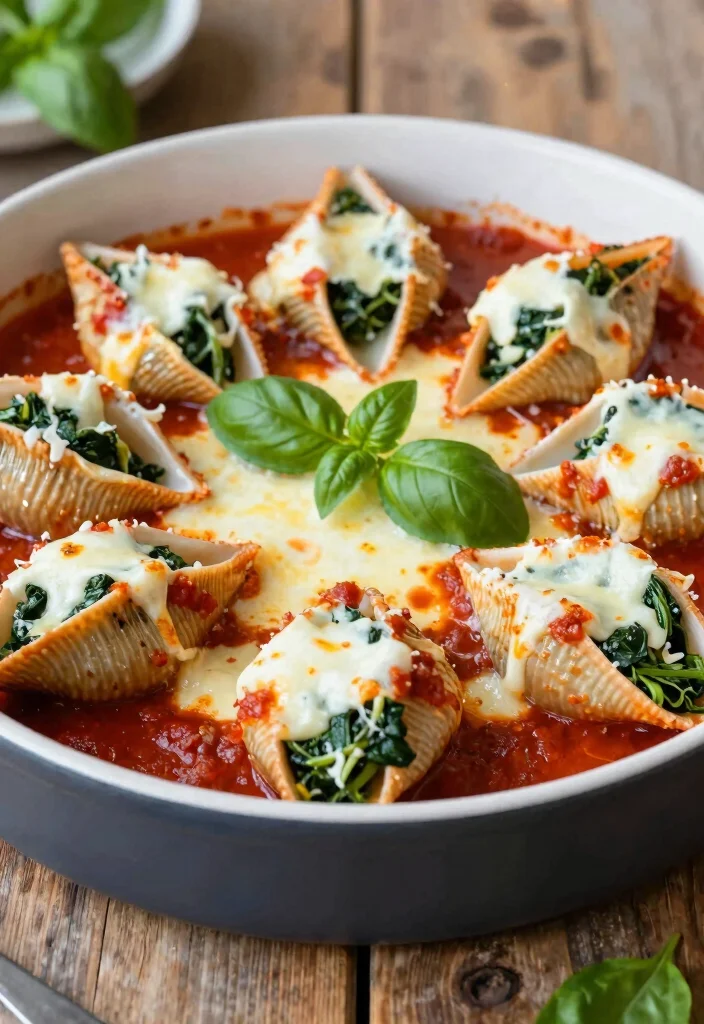 10 Vegetarian Dinner Party Recipes for Easy Elegant Meals - 4. Spinach and Ricotta Stuffed Shells