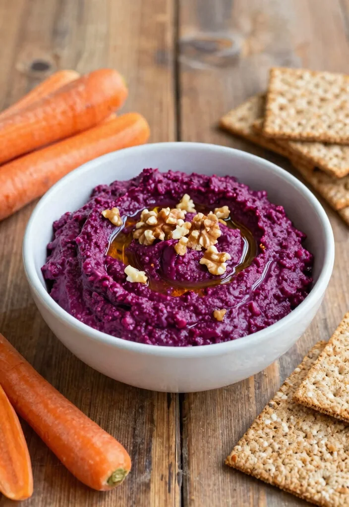 10 Vegetarian Dip Recipes for Simple Crowd-Friendly Snacks - 10. Beetroot and Walnut Dip