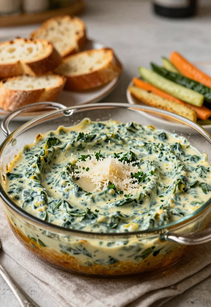 10 Vegetarian Dip Recipes for Simple Crowd-Friendly Snacks - 4. Creamy Spinach and Artichoke Dip