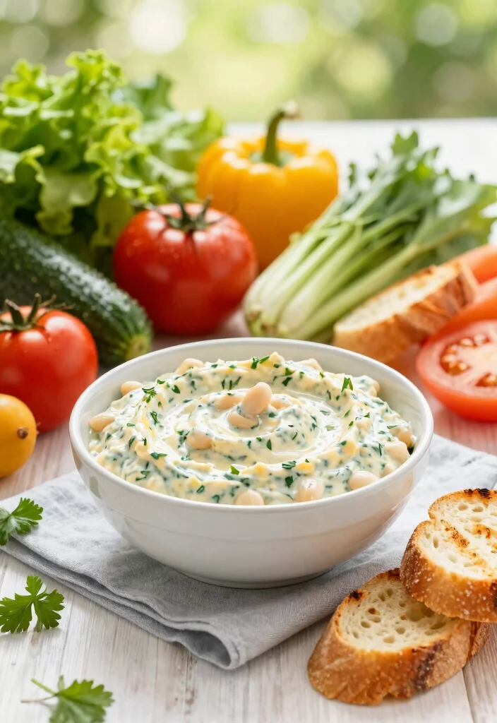 10 Vegetarian Dip Recipes for Simple Crowd-Friendly Snacks - 7. Herbed White Bean Dip