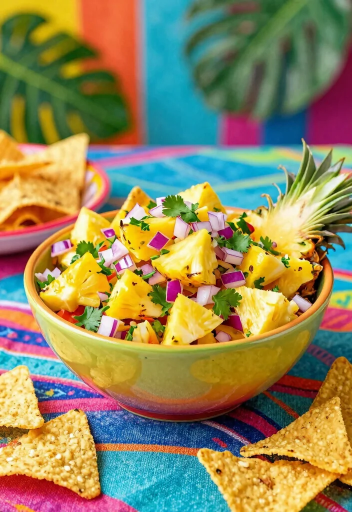10 Vegetarian Dip Recipes for Simple Crowd-Friendly Snacks - 9. Pineapple Salsa