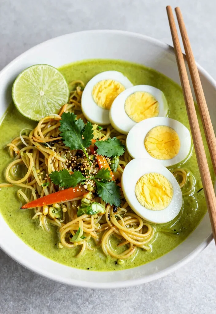 10 Vegetarian Egg Recipes for Easy Protein-Packed Meals - 9. Thai Green Curry Egg Noodles